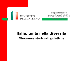 Italia: unità nella diversità - Dipartimento per le Libertà Civili e