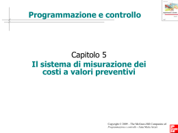 costi standard - Economia Aziendale