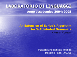 LABORATORIO DI LINGUAGGI - the