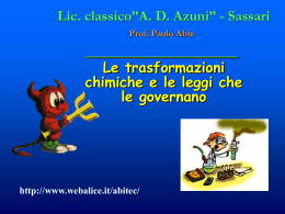 Le trasformazioni chimiche e le leggi che le governano