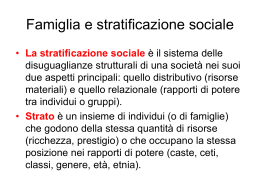 La famiglia nella stratificazione sociale