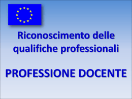 Riconoscimento delle qualifiche professionali PROFESSIONE