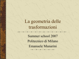 La geometria delle trasformazioni