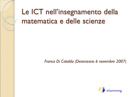 Le ICT nell`insegnamento della Matematica e delle scienze