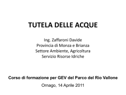 TUTELA DELLE ACQUE - Parco del Rio Vallone