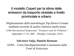 Stima delle emissioni da trasporto stradale a livello locale