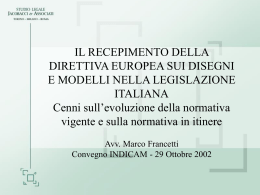 Il recepimento della Direttiva europea su Disegni e Modelli