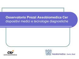 Osservatorio Prezzi Assobiomedica Cer dei dispositivi medici e