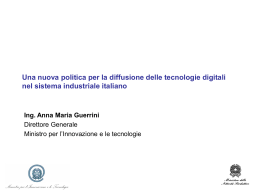Nuove linee di intervento per la diffusione delle tecnologie digitali
