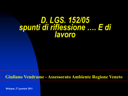 D. LGS. 152/05 spunti di riflessione
