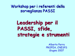 &ldquo;PASSI PER L`ITALIA&rdquo; Progressi delle Aziende Sanitarie