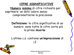 CIFRE SIGNIFICATIVE - Prof. Carlacci Lora