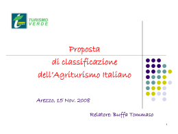 proposta organica di classificazione dell`agriturismo