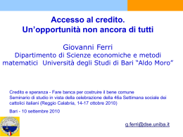Diapositiva 1 - Settimane Sociali dei cattolici italiani