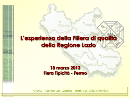 Presentazione Giovanni Pica - Regione Lazio