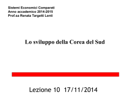 Lo sviluppo della Corea del Sud - Universit&agrave; degli Studi di Pavia