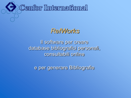 RefWorks Introduzione