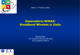 Osservatorio WiMAX: Broadband Wireless in Italia