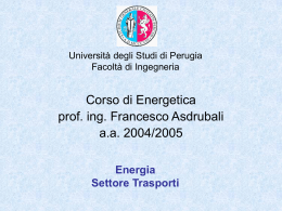 Corso di Pianificazione Energetica e Impatto Ambientale