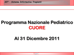Programma nazionale pediatrico al 31 dicembre 2011 relativo a cuore
