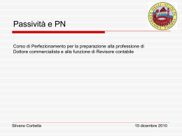 lez. 10/12/2010 La rappresentazione in bilancio delle poste del