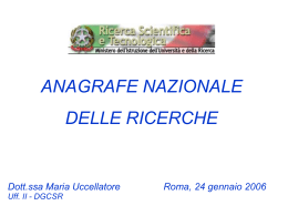 Diapositiva 1 - Anagrafe Nazionale delle Ricerche
