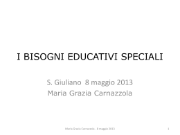 I bisogni educativi speciali (professoressa Carnazzola)