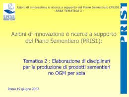 sciplinare Soia 2007 - CRA-SCS