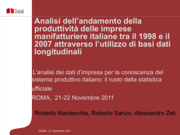Analisi dell`andamento della produttivit&agrave; delle imprese