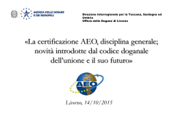 Certificazione AEO - Camera di Commercio di Livorno