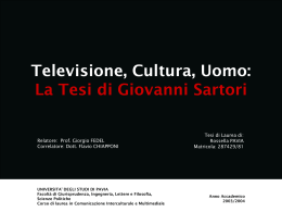 Televisione, cultura, uomo: la tesi di Giovanni Sartori