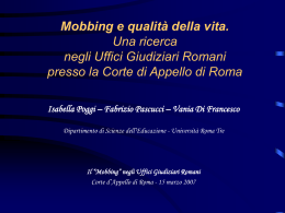 i risultati del questionario sul mobbing