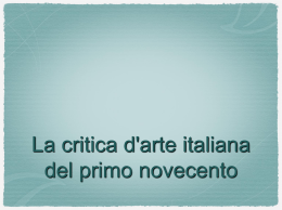 La critica italiana del primo novecento