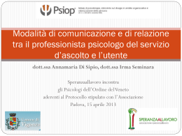 Modalit&agrave; di comunicazione e di relazione tra il professionista