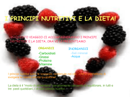 i principi nutritivi della dieta