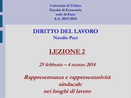 Lezione 2 - Università di Urbino