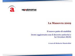 Nota di lettura Legautonomie sul patto 2009 (dopo