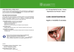 Opuscolo "Cure odontoiatriche - regole e modalit&agrave; di accesso"