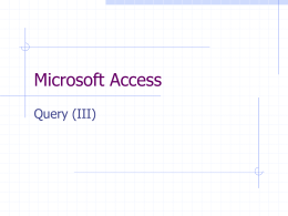 Lezione 10 - Access (formato ppt)