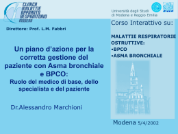 Un piano d`azione per la corretta gestione del paziente con Asma