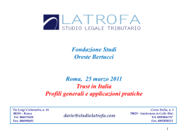 Corso: Il Trust in Italia. Profili generali e applicazioni pratiche