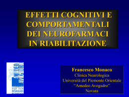 Effetti cognitivi e comportamentali dei neurofarmaci in riabilitazione