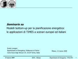 Modelli bottom-up per la pianificazione energetica