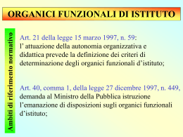 organici funzionali di istituto