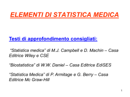 ELEMENTI DI STATISTICA MEDICA