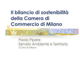 Il bilancio di sostenibilità della Camera di Commercio di Milano