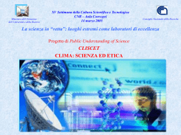 XV Settimana della Cultura Scientifica e Tecnologica CNR &ndash; Aula