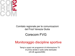 Monitoraggio discipline sportive