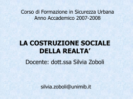 Lezioni prima settimana - Dipartimento di Sociologia