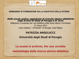 La scuola in archivio per una corretta metodologia della ricerca